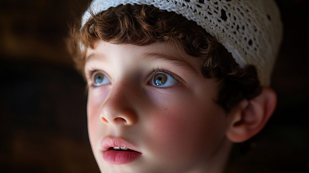 A child looking up in wonder